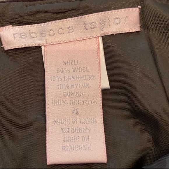 NWT Rebecca Taylor espresso wool pencil skirt with back vent detail size 4 - Picture 8 of 13